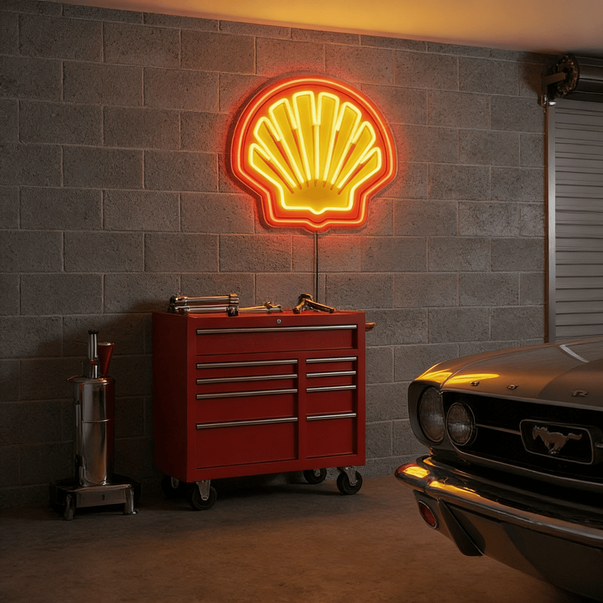 ShineNeon™ Retro Scallop Shell LED Neon Sign - Vintage Garage & Man Cave Wall Art