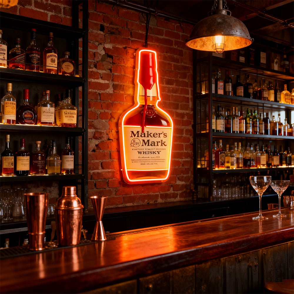 Bourbon Whiskey USB LED Neon Sign Bar Decor Man Cave Home Wall Art