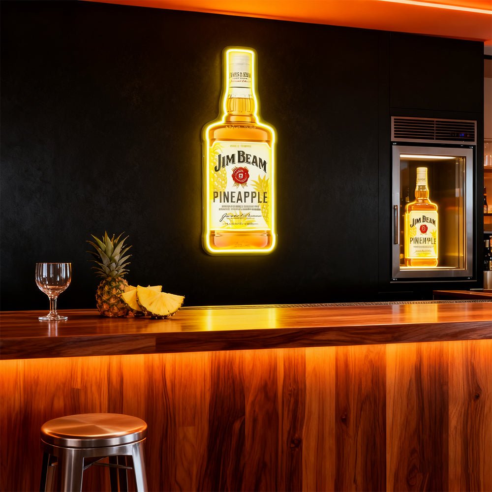 Bourbon Whiskey USB LED Neon Sign Bar Decor Man Cave Home Wall Art