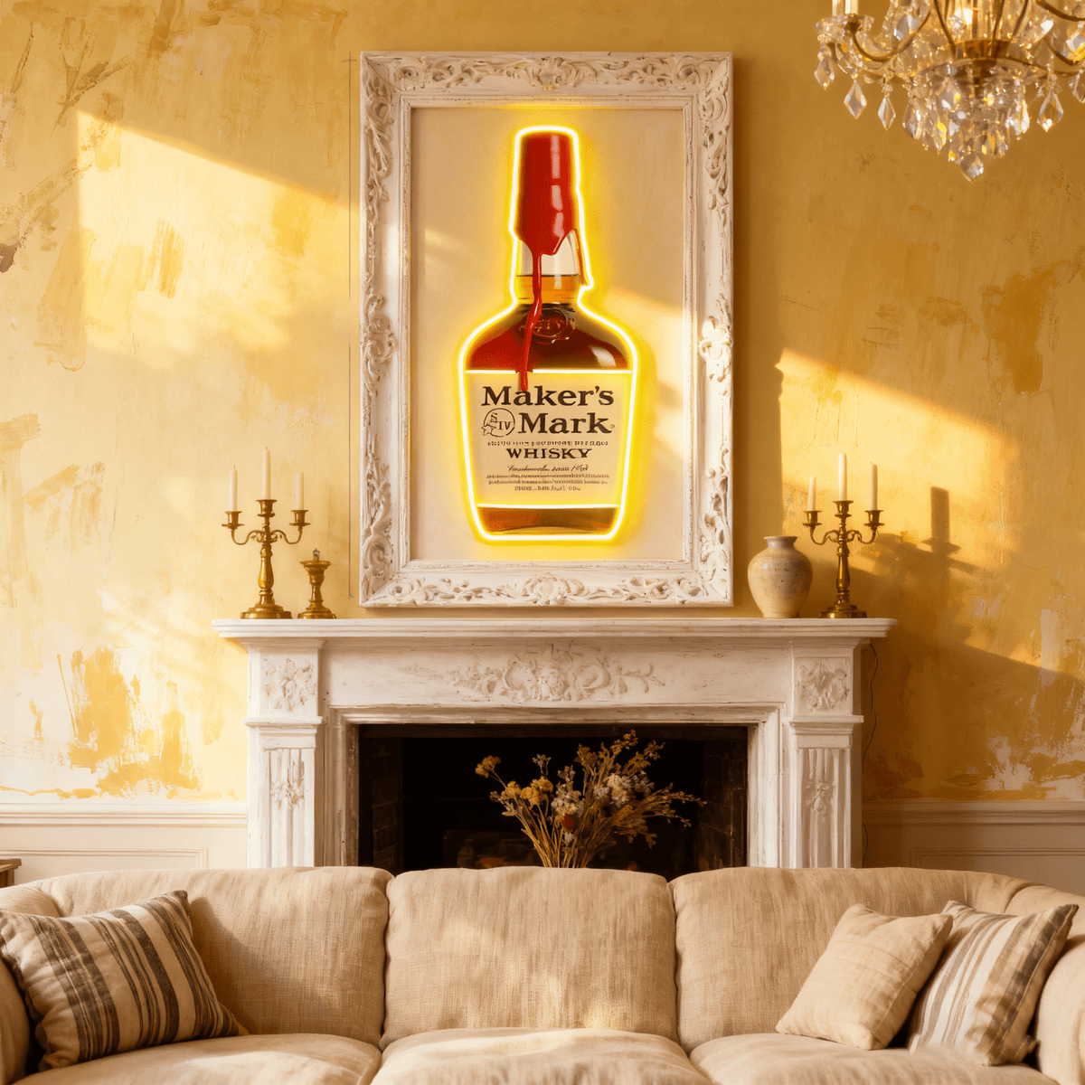 Bourbon Whiskey USB LED Neon Sign Bar Decor Man Cave Home Wall Art