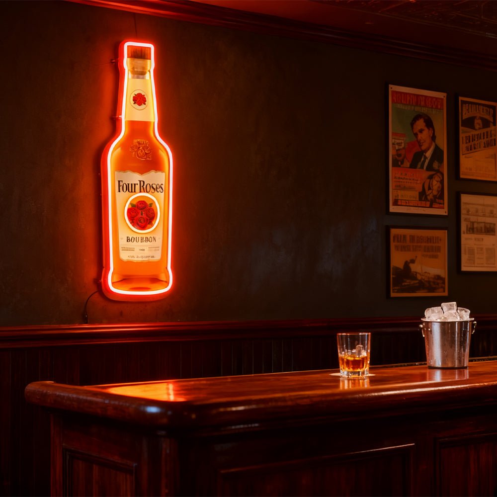 Bourbon Whiskey USB LED Neon Sign Bar Decor Man Cave Home Wall Art