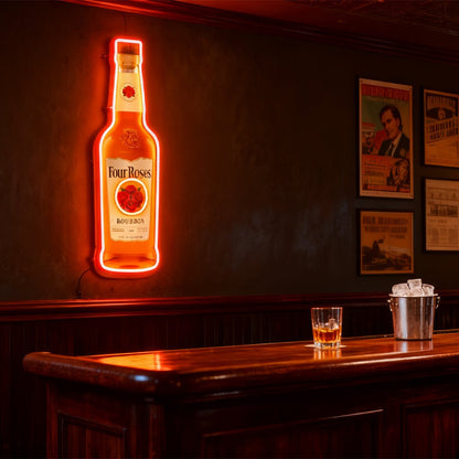 Bourbon Whiskey USB LED Neon Sign Bar Decor Man Cave Home Wall Art