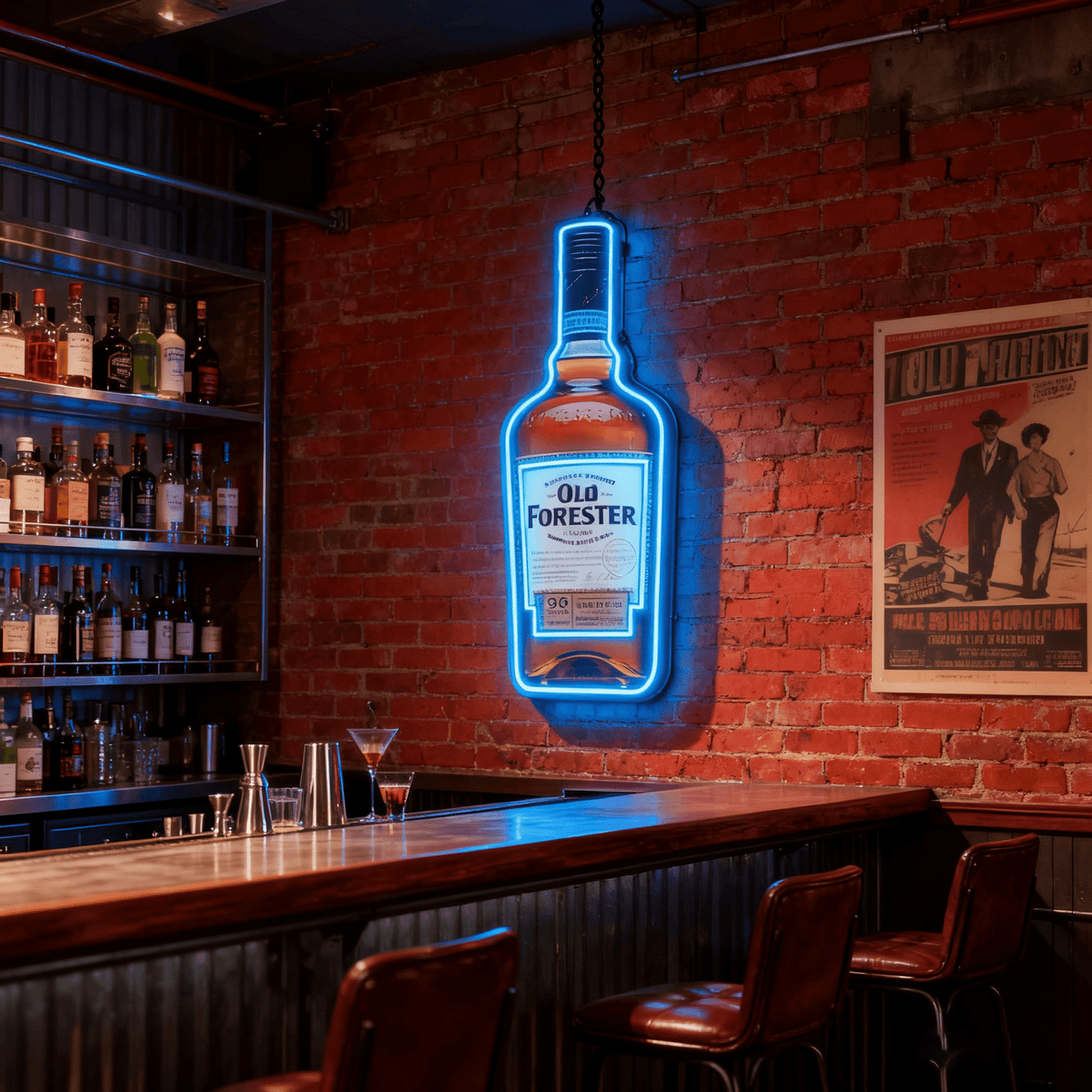 Bourbon Whiskey USB LED Neon Sign Bar Decor Man Cave Home Wall Art