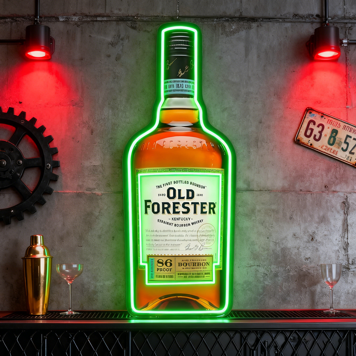 Bourbon Whiskey USB LED Neon Sign Bar Decor Man Cave Home Wall Art