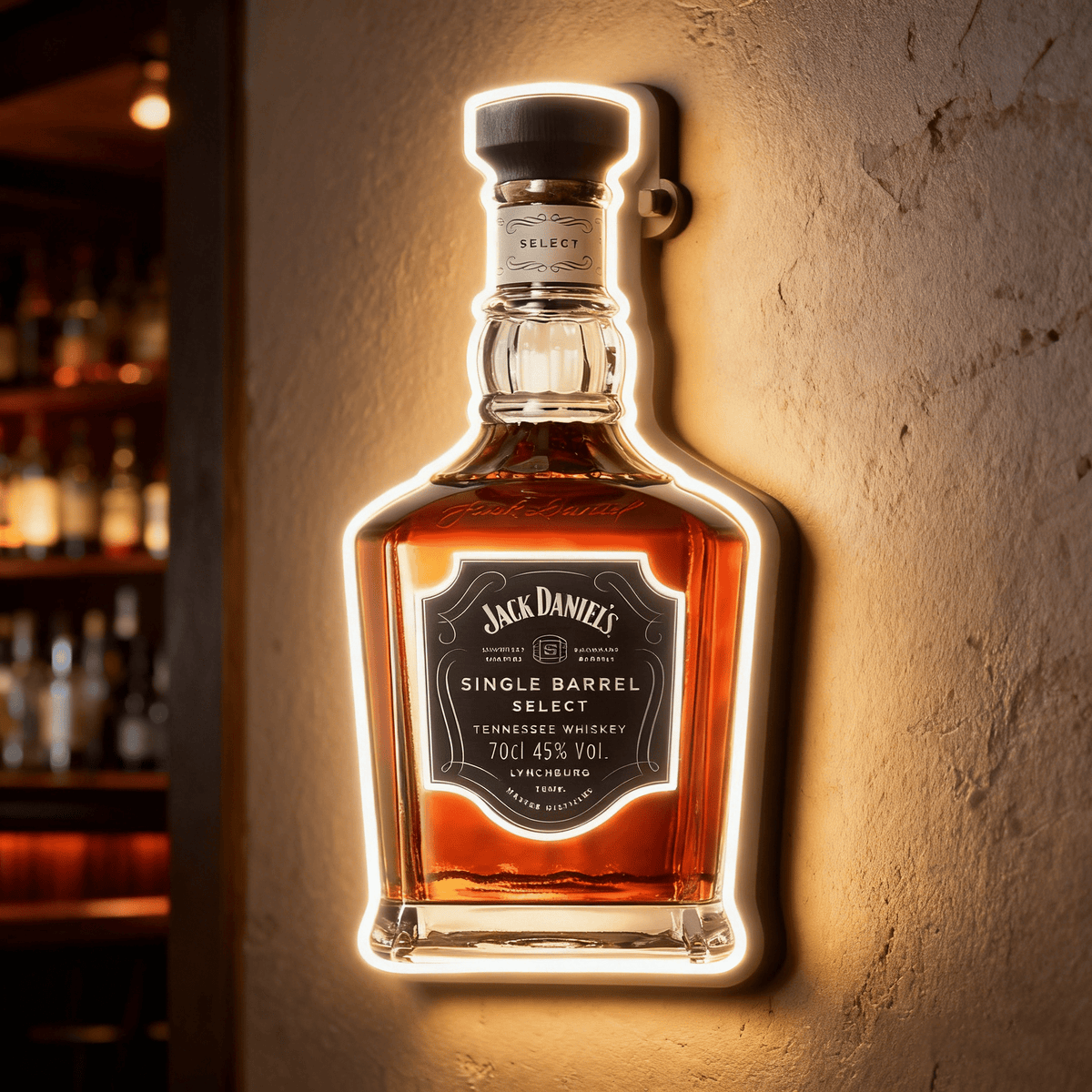 Bourbon Whiskey USB LED Neon Sign Bar Decor Man Cave Home Wall Art