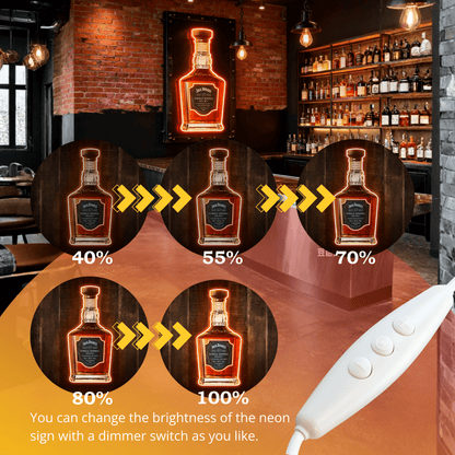 Bourbon Whiskey USB LED Neon Sign Bar Decor Man Cave Home Wall Art