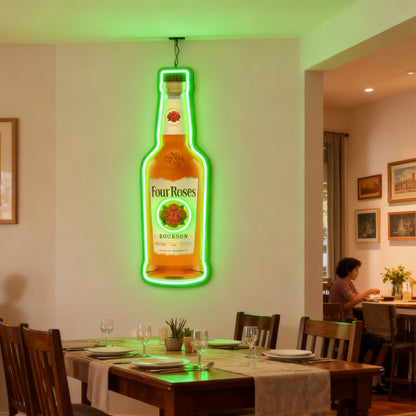 Bourbon Whiskey USB LED Neon Sign Bar Decor Man Cave Home Wall Art