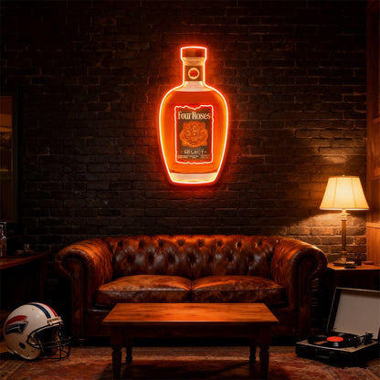 Bourbon Whiskey USB LED Neon Sign Bar Decor Man Cave Home Wall Art