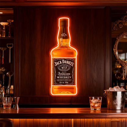 Bourbon Whiskey USB LED Neon Sign Bar Decor Man Cave Home Wall Art