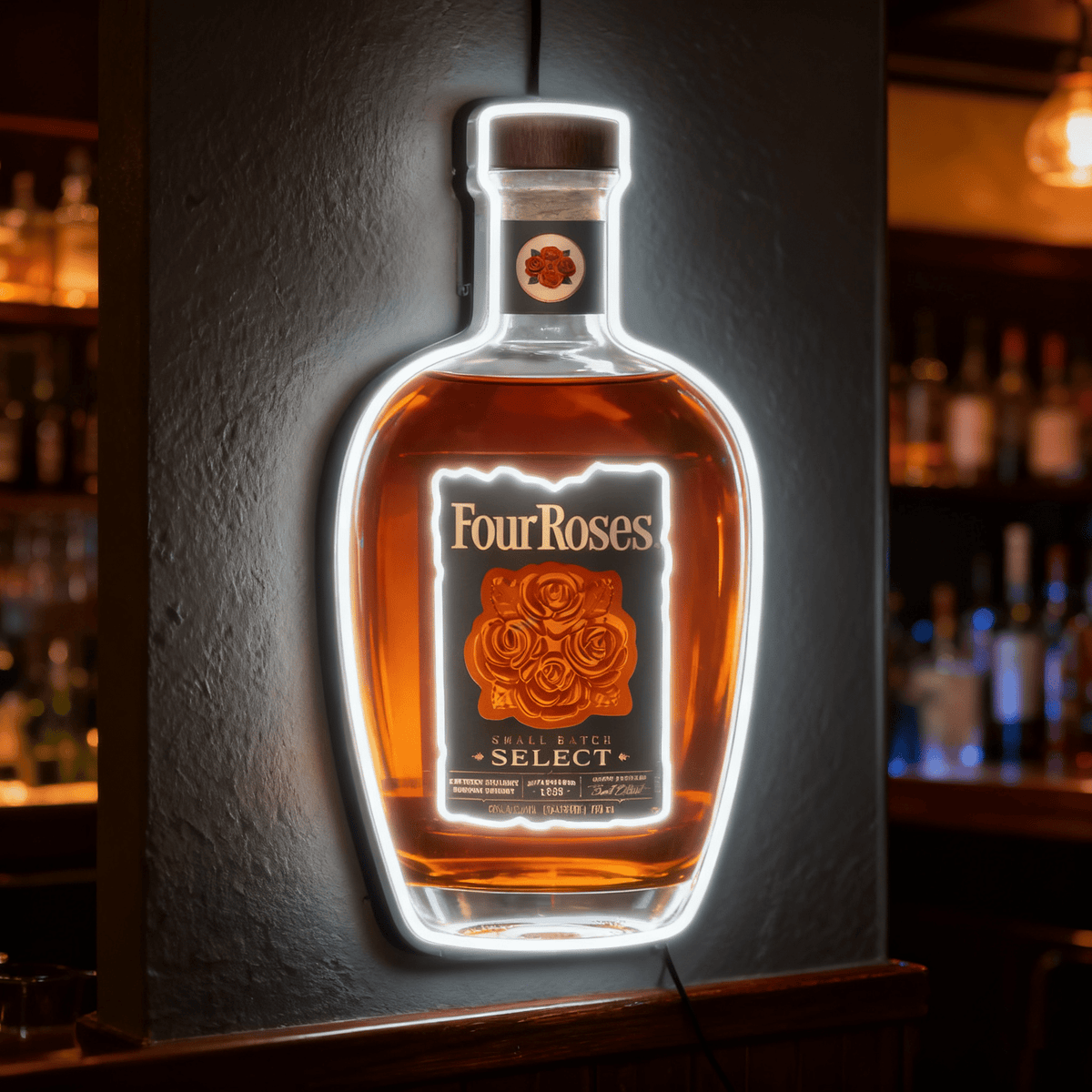 Bourbon Whiskey USB LED Neon Sign Bar Decor Man Cave Home Wall Art