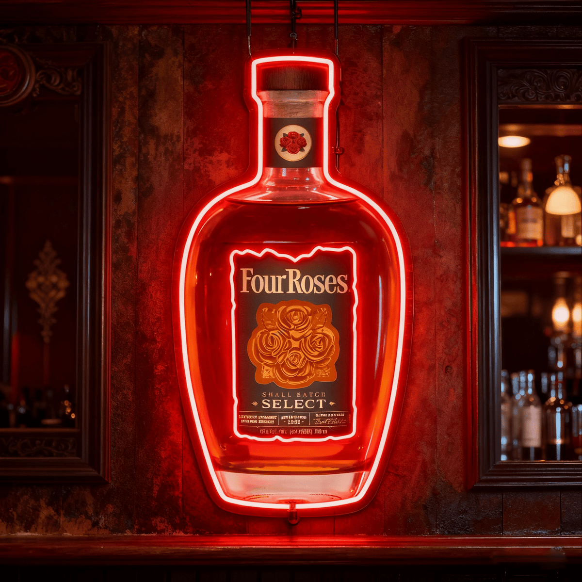 Bourbon Whiskey USB LED Neon Sign Bar Decor Man Cave Home Wall Art