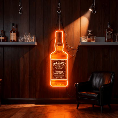 Bourbon Whiskey USB LED Neon Sign Bar Decor Man Cave Home Wall Art