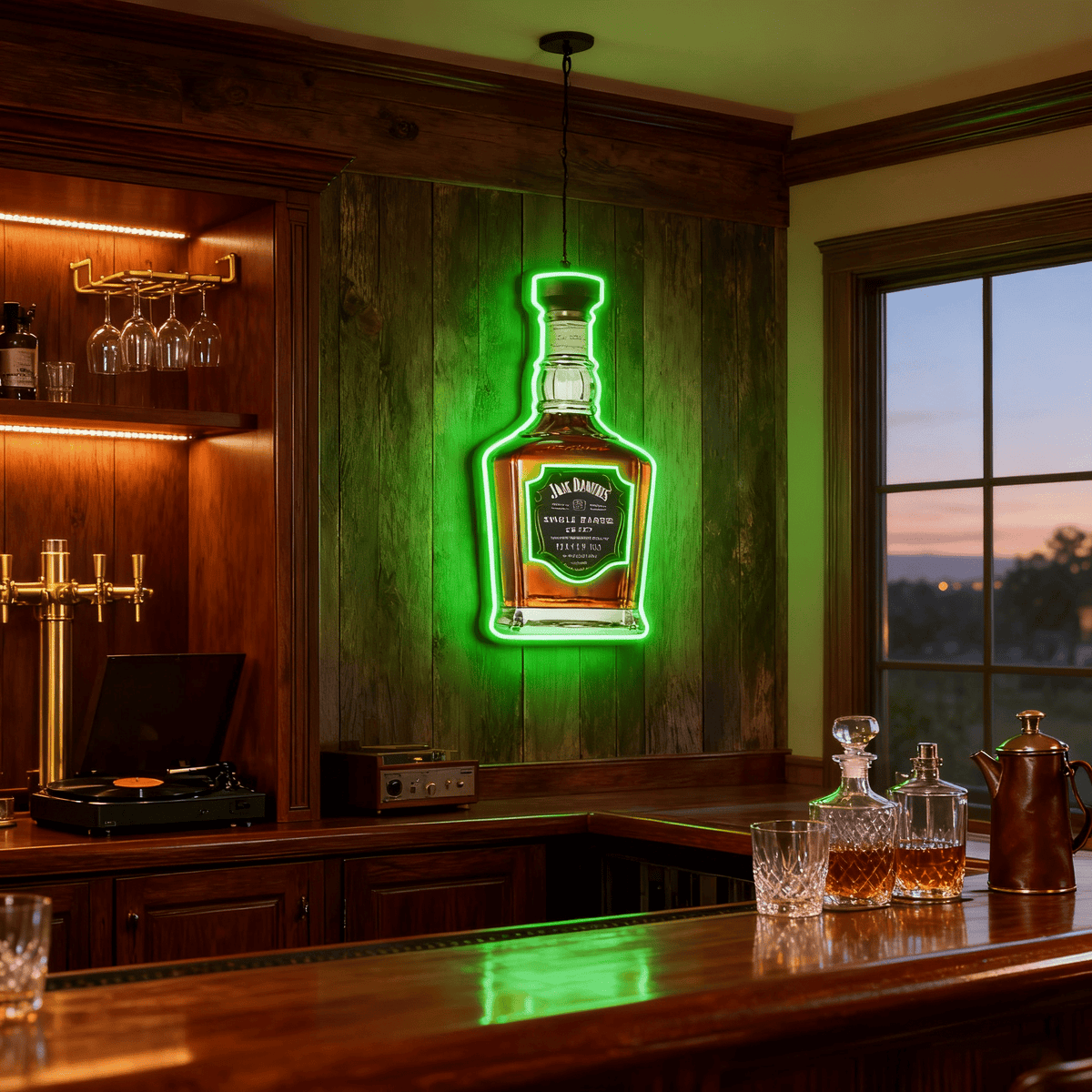 Bourbon Whiskey USB LED Neon Sign Bar Decor Man Cave Home Wall Art