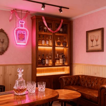Bourbon Whiskey USB LED Neon Sign Bar Decor Man Cave Home Wall Art
