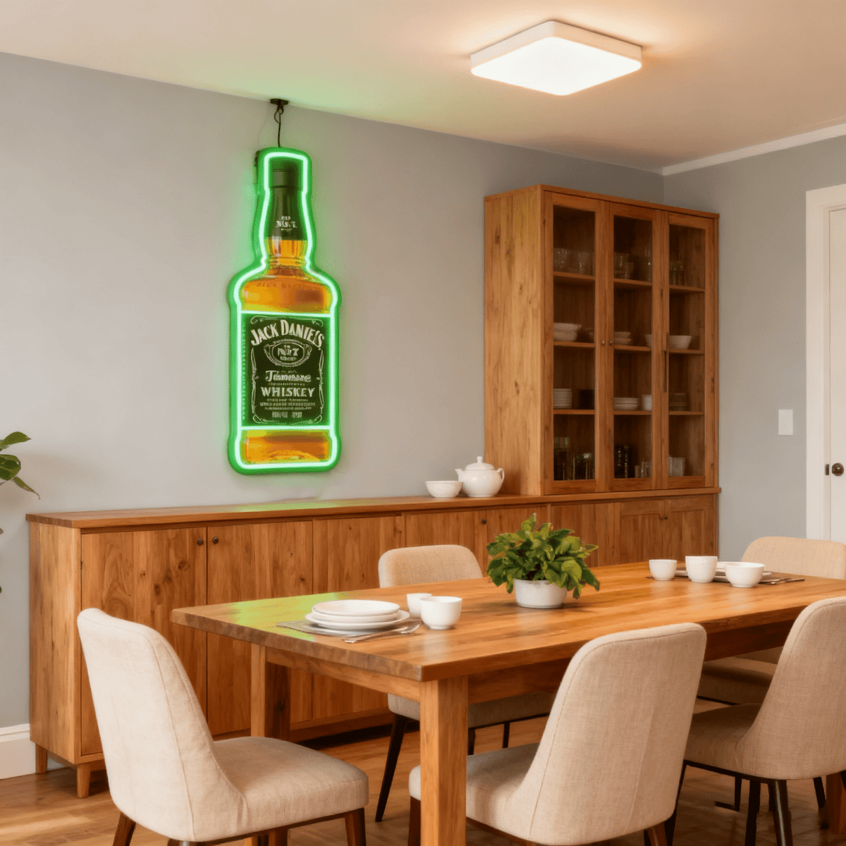 Bourbon Whiskey USB LED Neon Sign Bar Decor Man Cave Home Wall Art