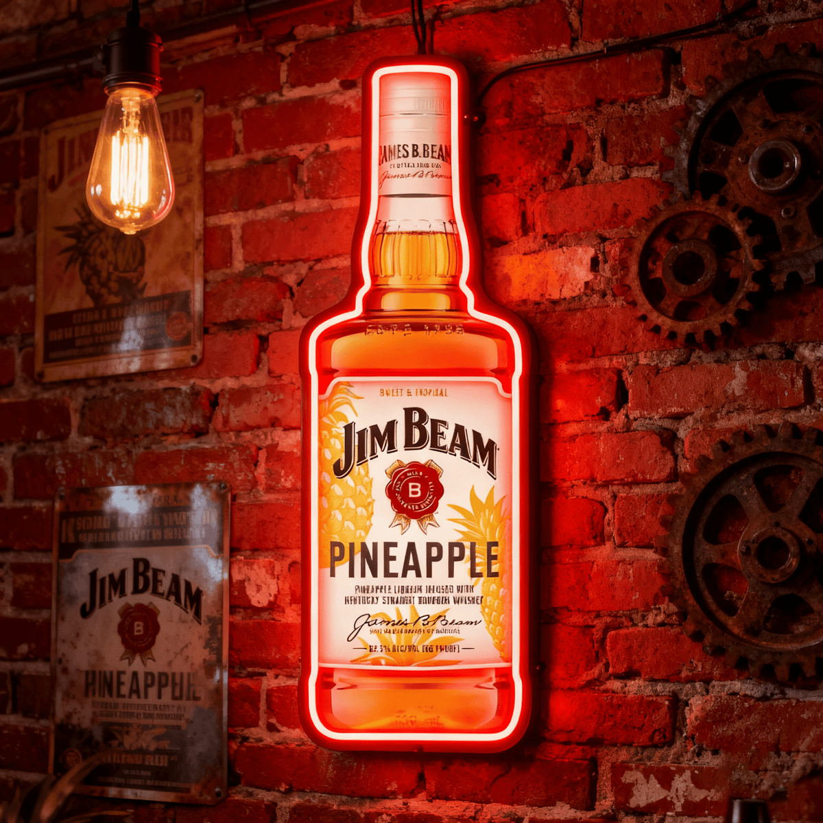 Bourbon Whiskey USB LED Neon Sign Bar Decor Man Cave Home Wall Art