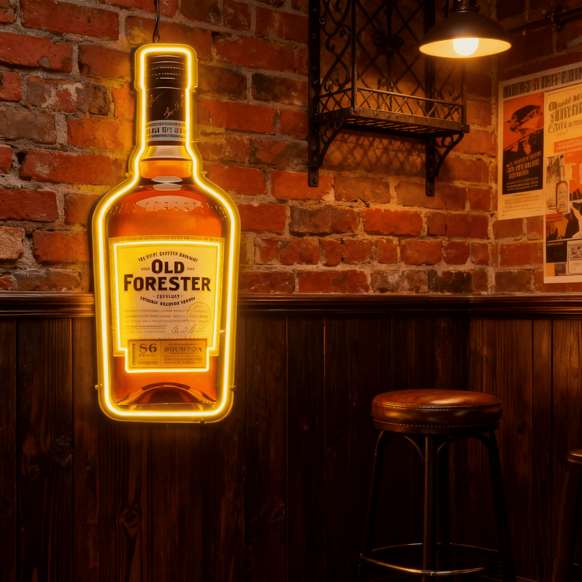 Bourbon Whiskey USB LED Neon Sign Bar Decor Man Cave Home Wall Art