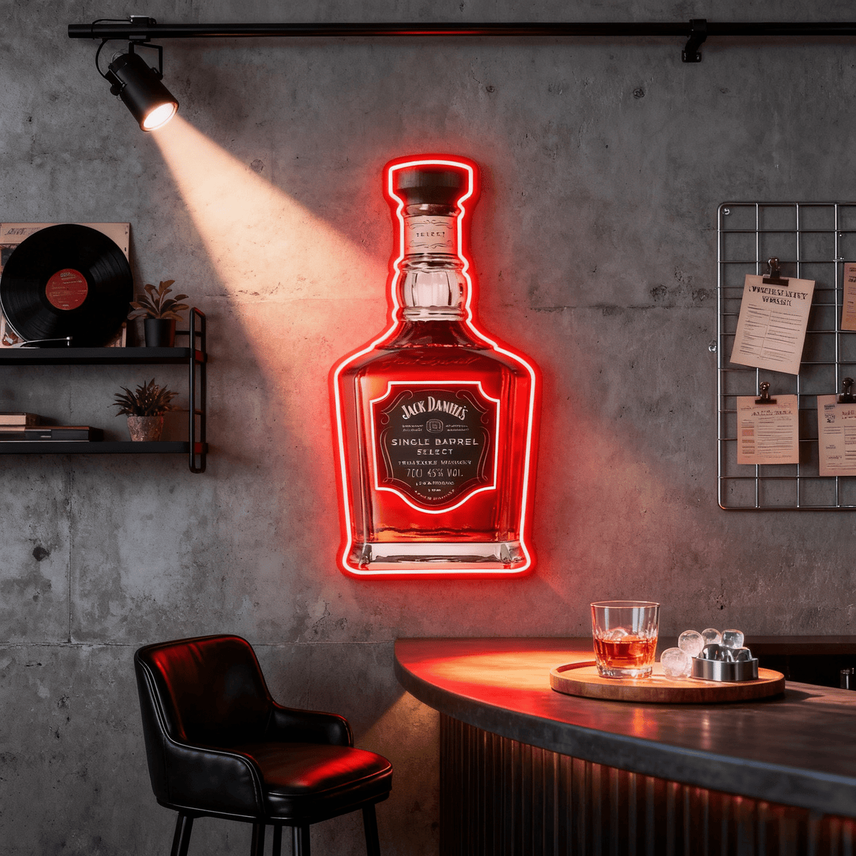 Bourbon Whiskey USB LED Neon Sign Bar Decor Man Cave Home Wall Art