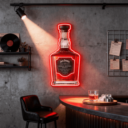Bourbon Whiskey USB LED Neon Sign Bar Decor Man Cave Home Wall Art
