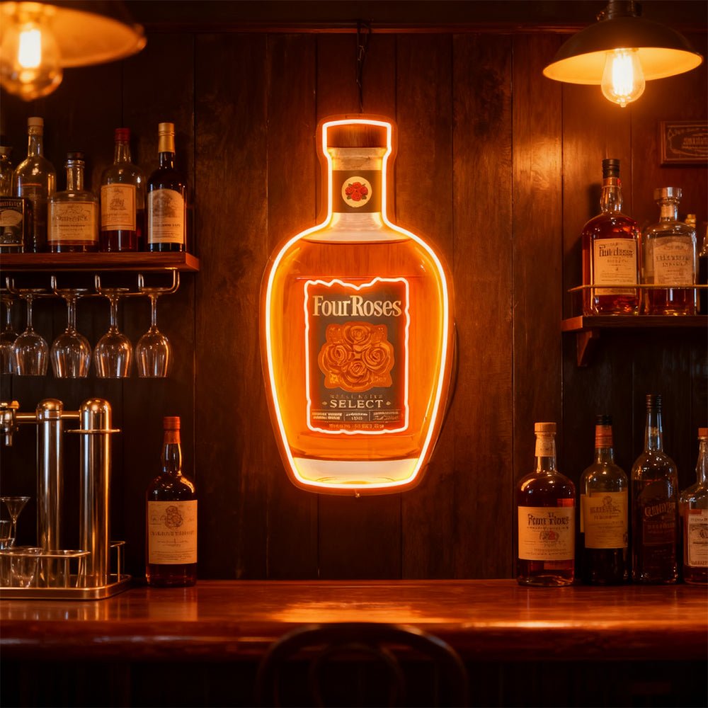 Bourbon Whiskey USB LED Neon Sign Bar Decor Man Cave Home Wall Art