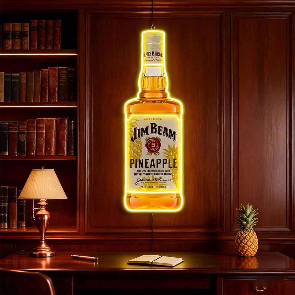 Bourbon Whiskey USB LED Neon Sign Bar Decor Man Cave Home Wall Art