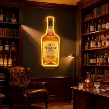 Bourbon Whiskey USB LED Neon Sign Bar Decor Man Cave Home Wall Art