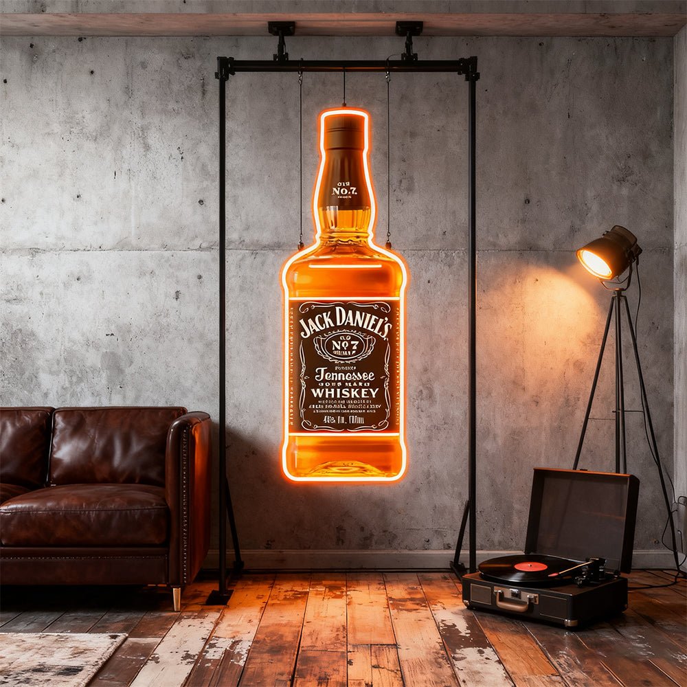 Bourbon Whiskey USB LED Neon Sign Bar Decor Man Cave Home Wall Art
