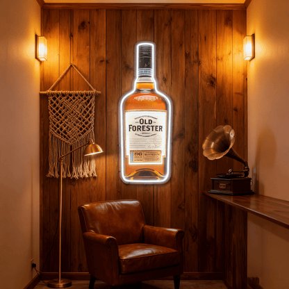 Bourbon Whiskey USB LED Neon Sign Bar Decor Man Cave Home Wall Art