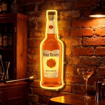 Bourbon Whiskey USB LED Neon Sign Bar Decor Man Cave Home Wall Art