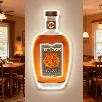 Bourbon Whiskey USB LED Neon Sign Bar Decor Man Cave Home Wall Art