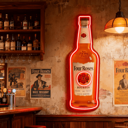 Bourbon Whiskey USB LED Neon Sign Bar Decor Man Cave Home Wall Art