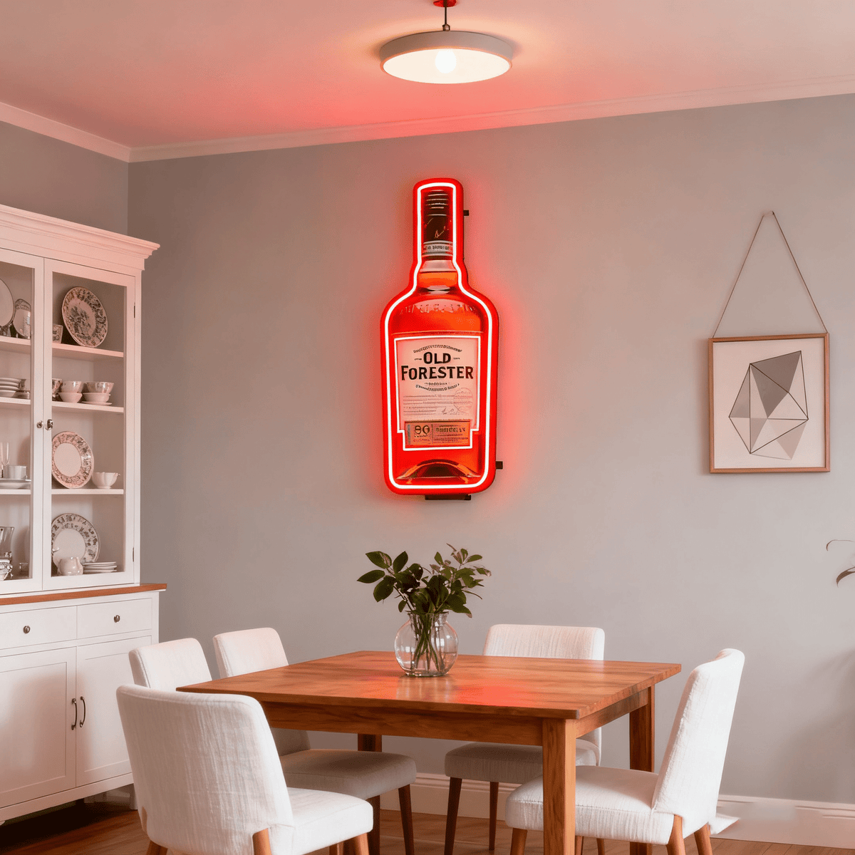 Bourbon Whiskey USB LED Neon Sign Bar Decor Man Cave Home Wall Art