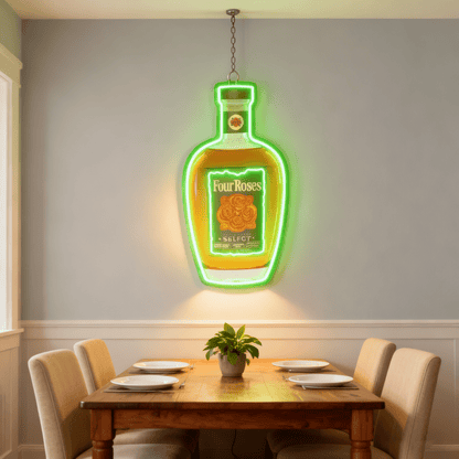 Bourbon Whiskey USB LED Neon Sign Bar Decor Man Cave Home Wall Art