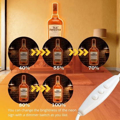 Bourbon Whiskey USB LED Neon Sign Bar Decor Man Cave Home Wall Art