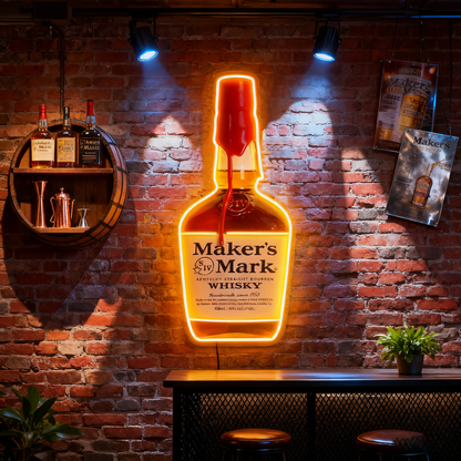 Bourbon Whiskey USB LED Neon Sign Bar Decor Man Cave Home Wall Art