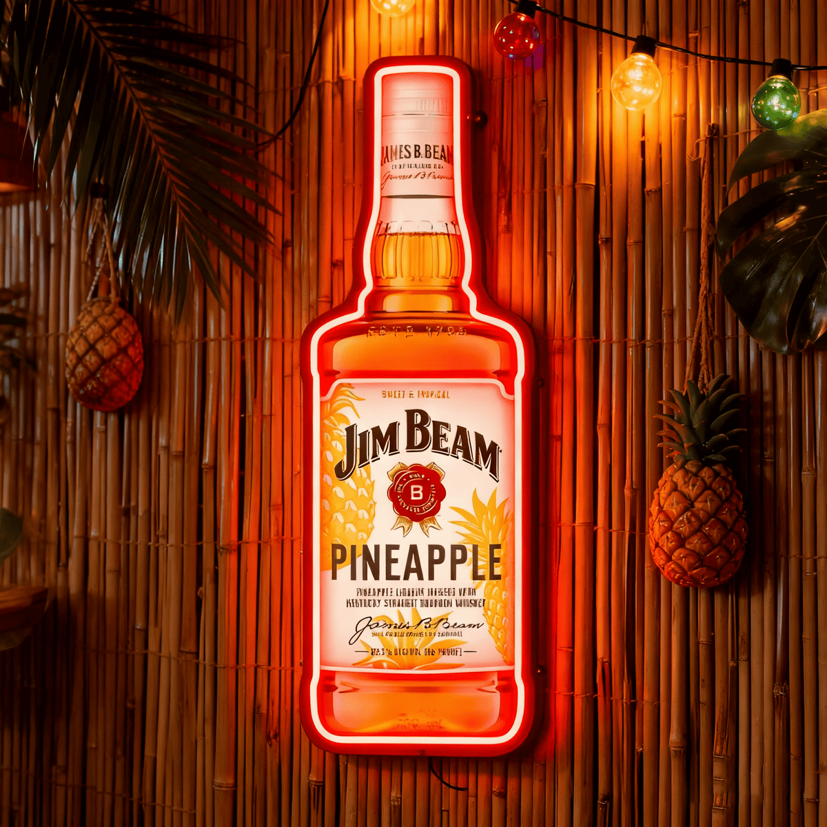 Bourbon Whiskey USB LED Neon Sign Bar Decor Man Cave Home Wall Art