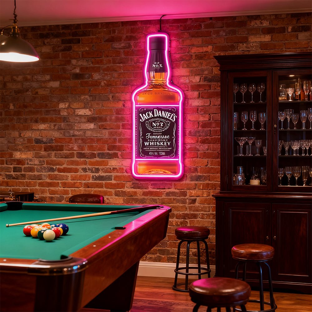 Bourbon Whiskey USB LED Neon Sign Bar Decor Man Cave Home Wall Art