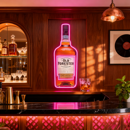 Bourbon Whiskey USB LED Neon Sign Bar Decor Man Cave Home Wall Art