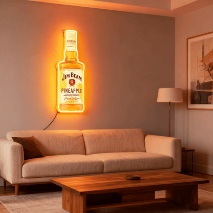 Bourbon Whiskey USB LED Neon Sign Bar Decor Man Cave Home Wall Art