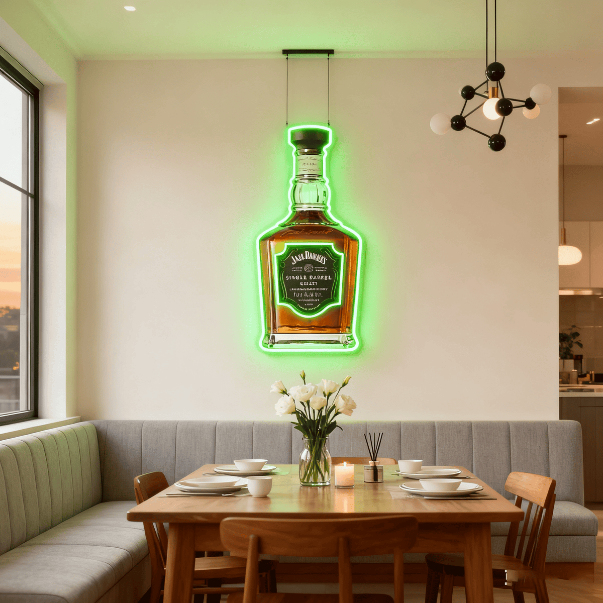 Bourbon Whiskey USB LED Neon Sign Bar Decor Man Cave Home Wall Art