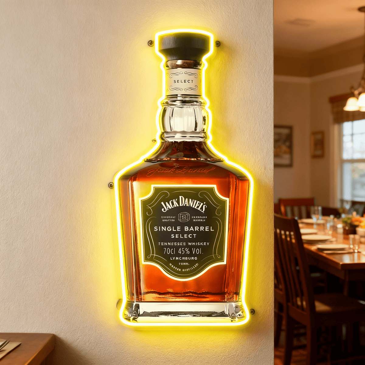 Bourbon Whiskey USB LED Neon Sign Bar Decor Man Cave Home Wall Art