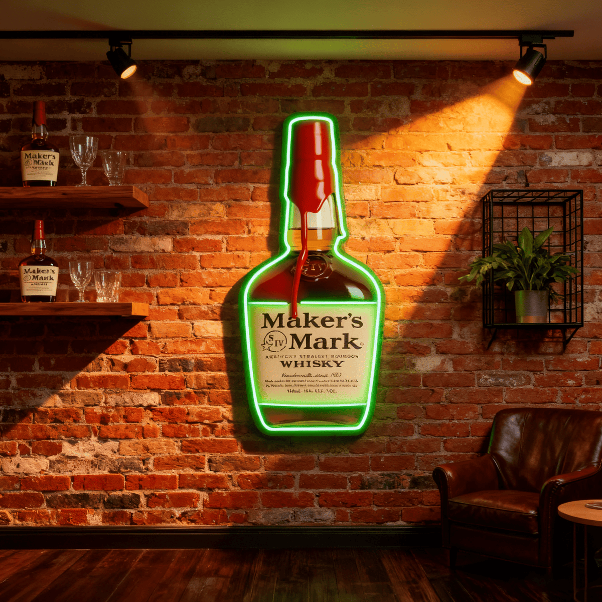 Bourbon Whiskey USB LED Neon Sign Bar Decor Man Cave Home Wall Art