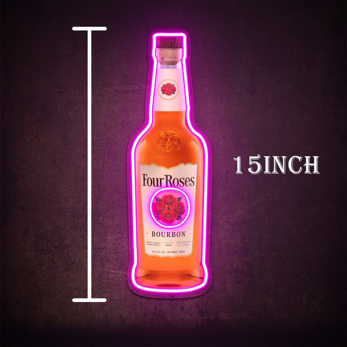 Bourbon Whiskey USB LED Neon Sign Bar Decor Man Cave Home Wall Art