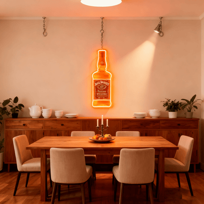 Bourbon Whiskey USB LED Neon Sign Bar Decor Man Cave Home Wall Art