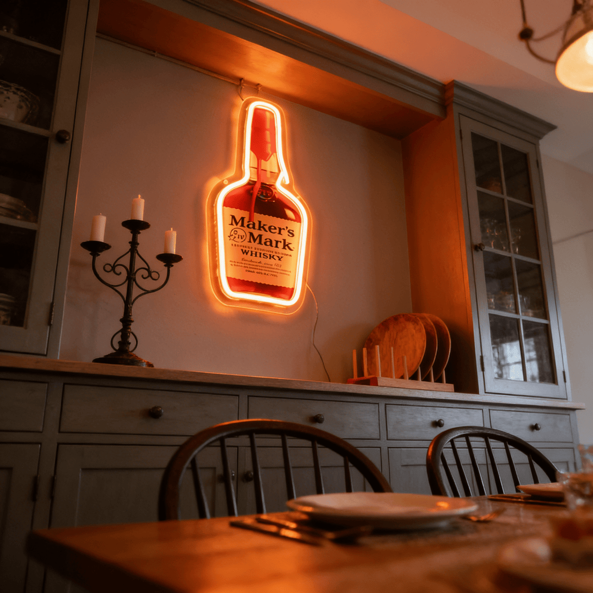 Bourbon Whiskey USB LED Neon Sign Bar Decor Man Cave Home Wall Art