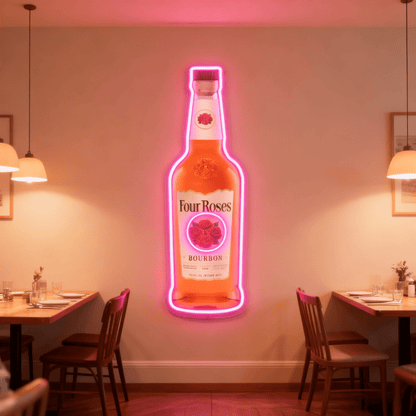 Bourbon Whiskey USB LED Neon Sign Bar Decor Man Cave Home Wall Art