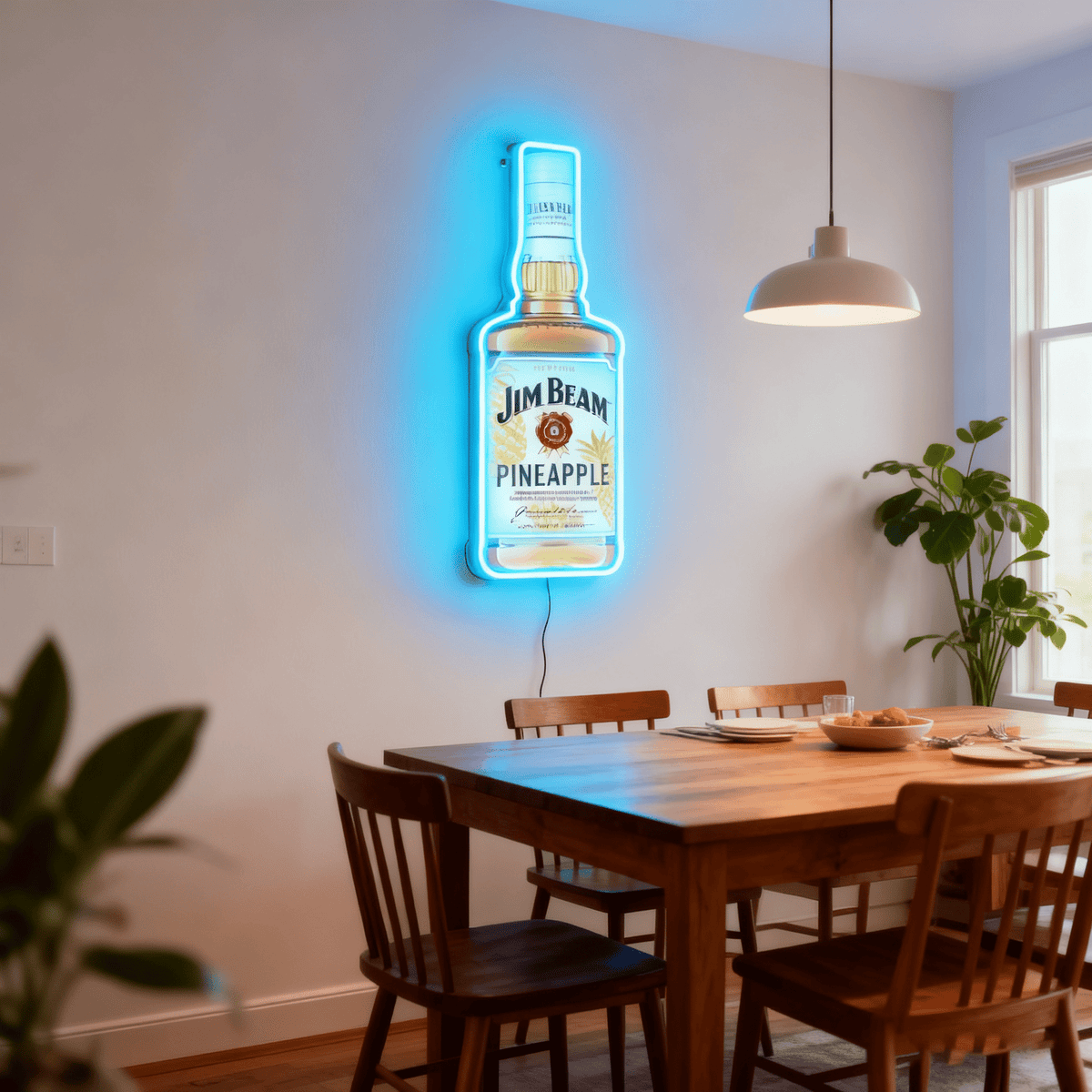 Bourbon Whiskey USB LED Neon Sign Bar Decor Man Cave Home Wall Art
