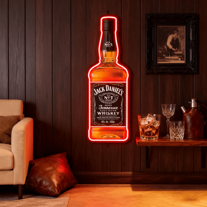 Bourbon Whiskey USB LED Neon Sign Bar Decor Man Cave Home Wall Art