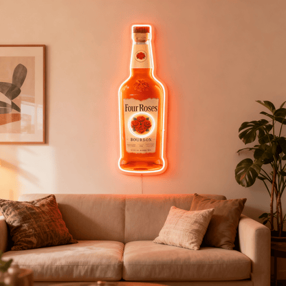Bourbon Whiskey USB LED Neon Sign Bar Decor Man Cave Home Wall Art
