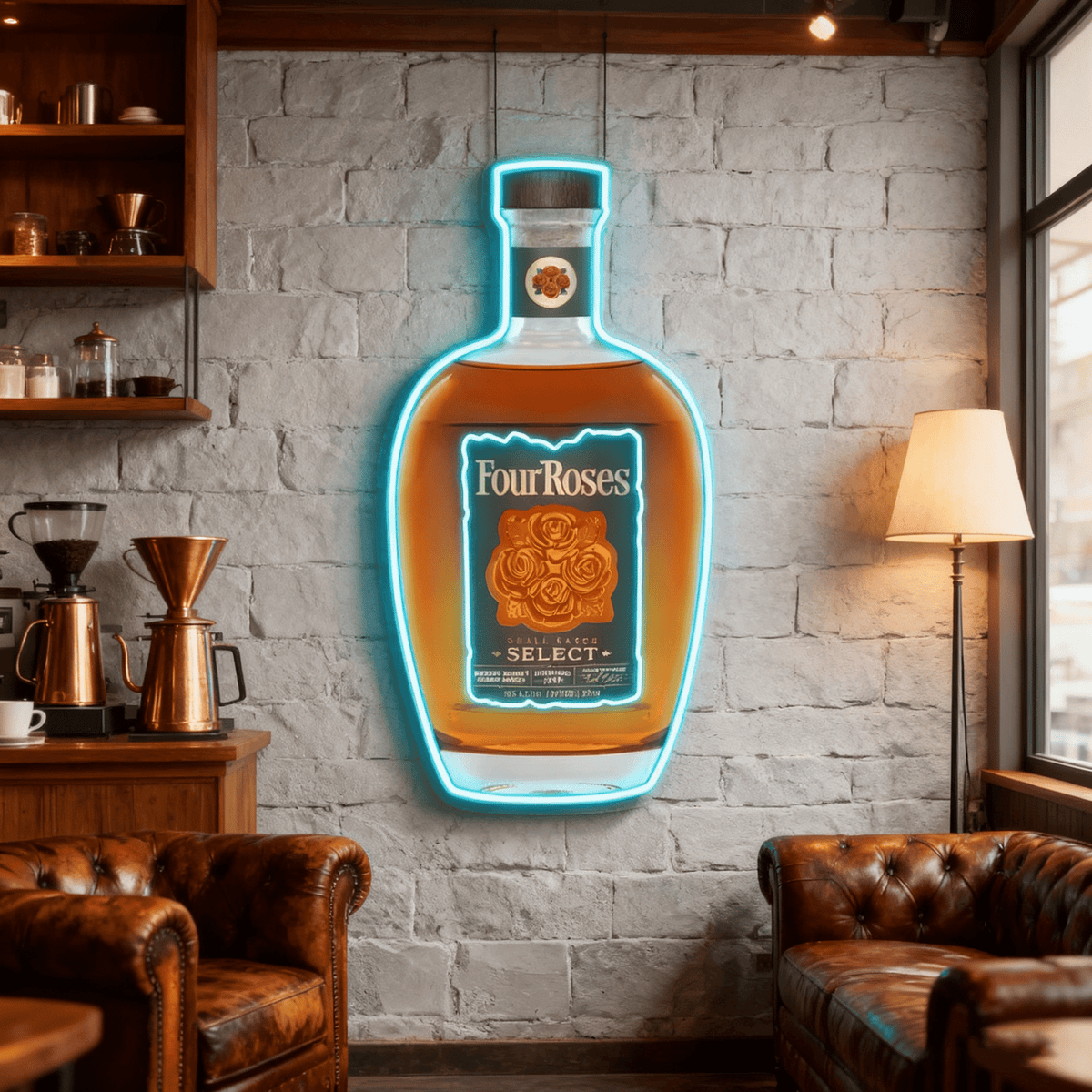 Bourbon Whiskey USB LED Neon Sign Bar Decor Man Cave Home Wall Art
